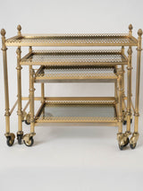 Antique-style rolling brass drink tables