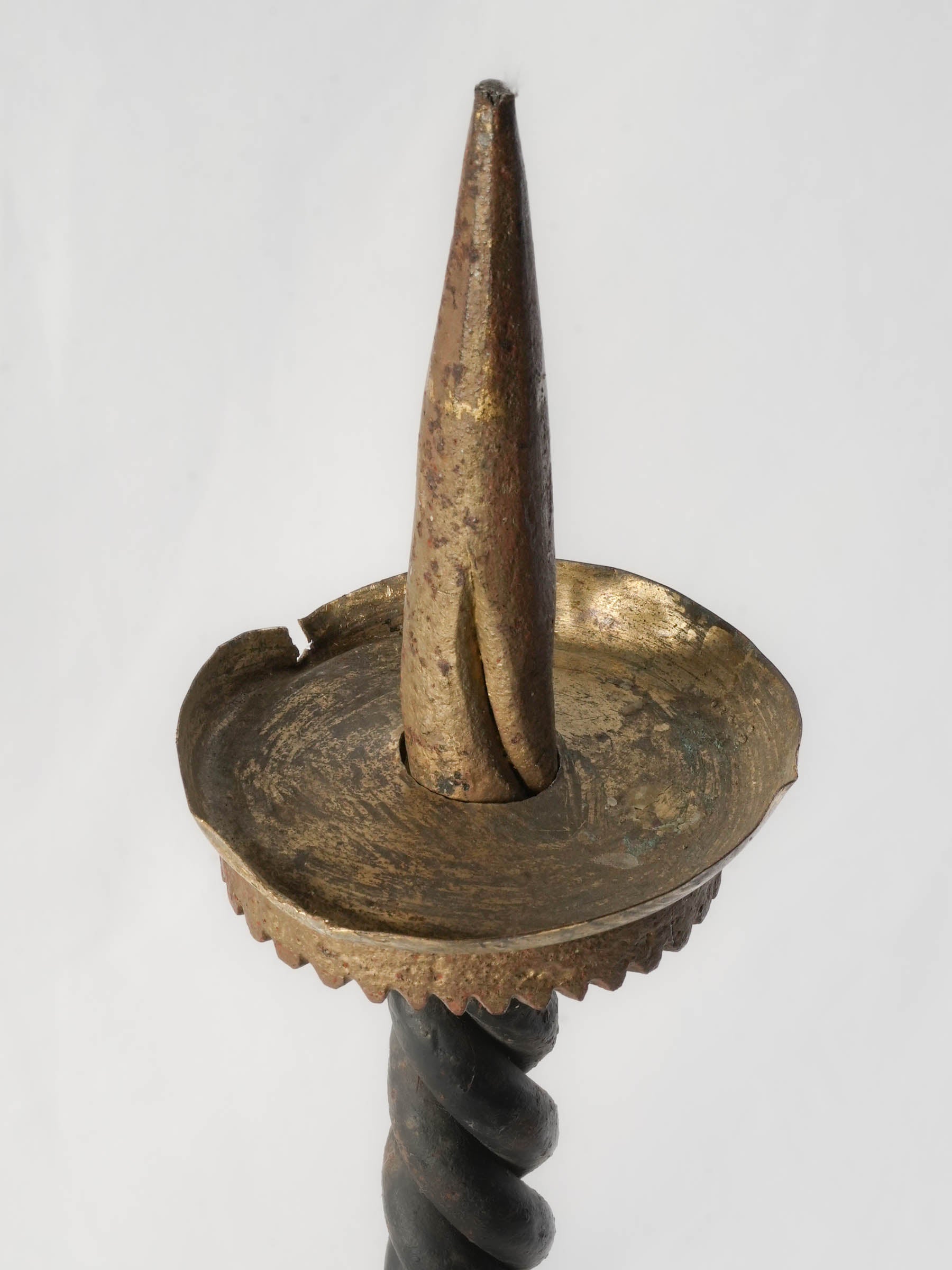 Pair of Tall Hand-Forged Iron Pricket Candlesticks, c. 1930–1950 - 30"