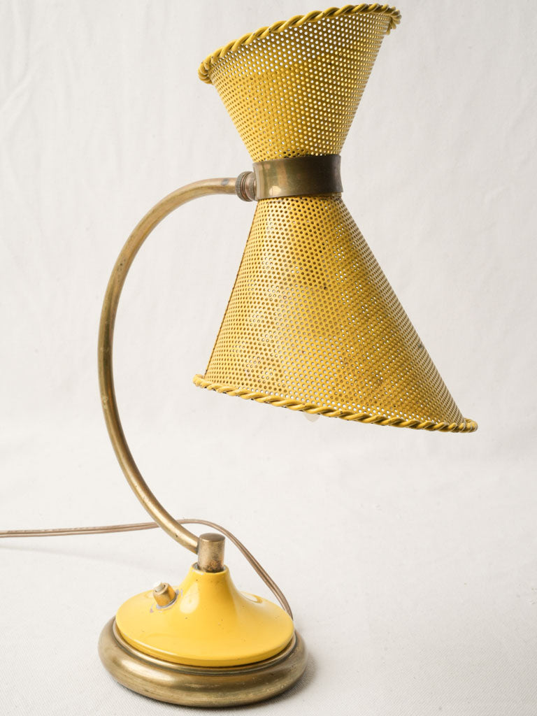 Vintage French yellow table lamp