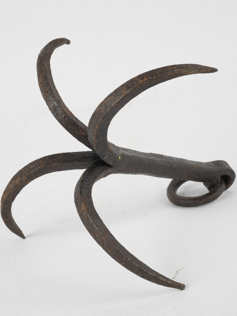 Worn French cast-iron towel hook