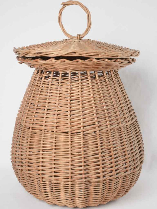 Vintage French wicker laundry basket