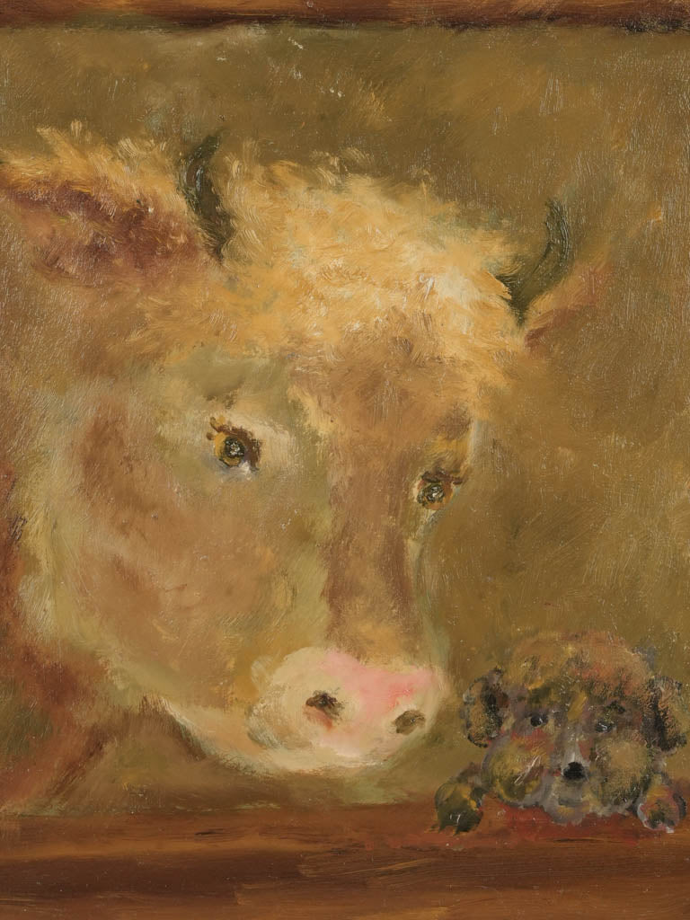 Small Contemporary Painting By Karibou - Le Chien De Lola (Lola's Dog) - 15" x 17"