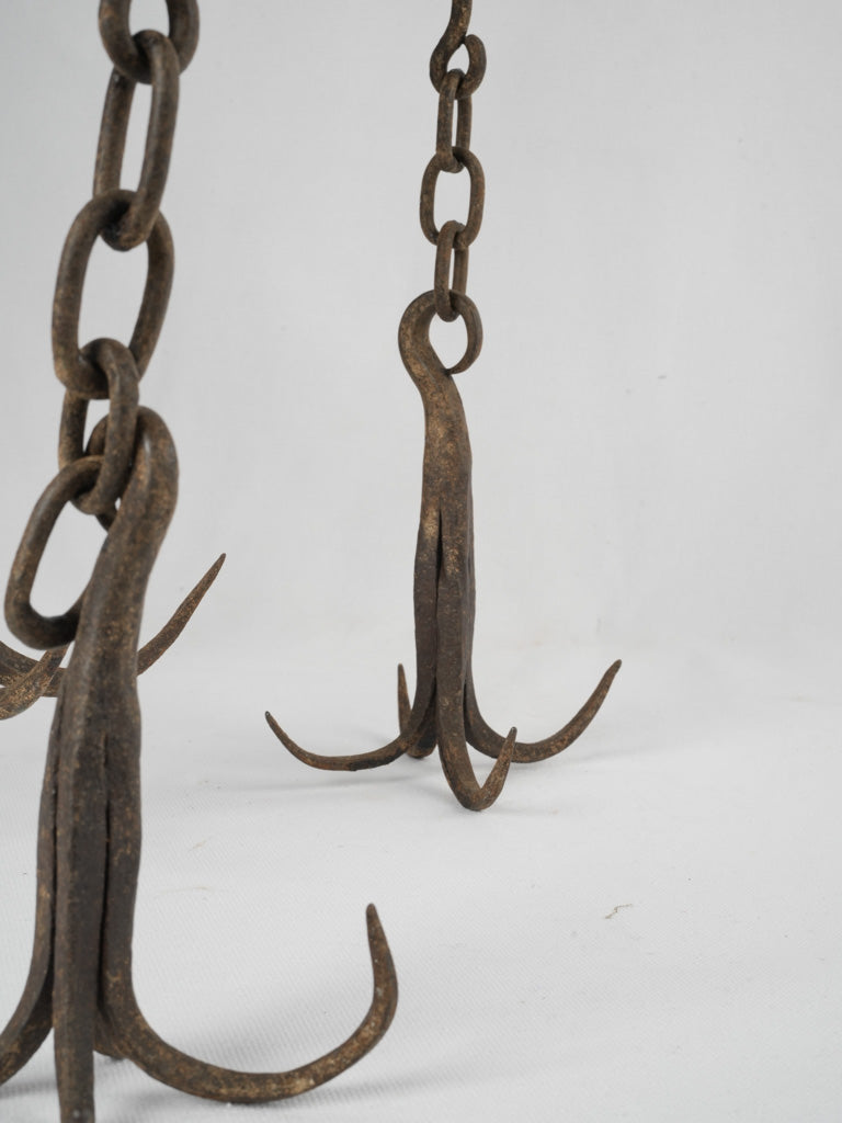 Aged cast iron kitchen hanging hooks