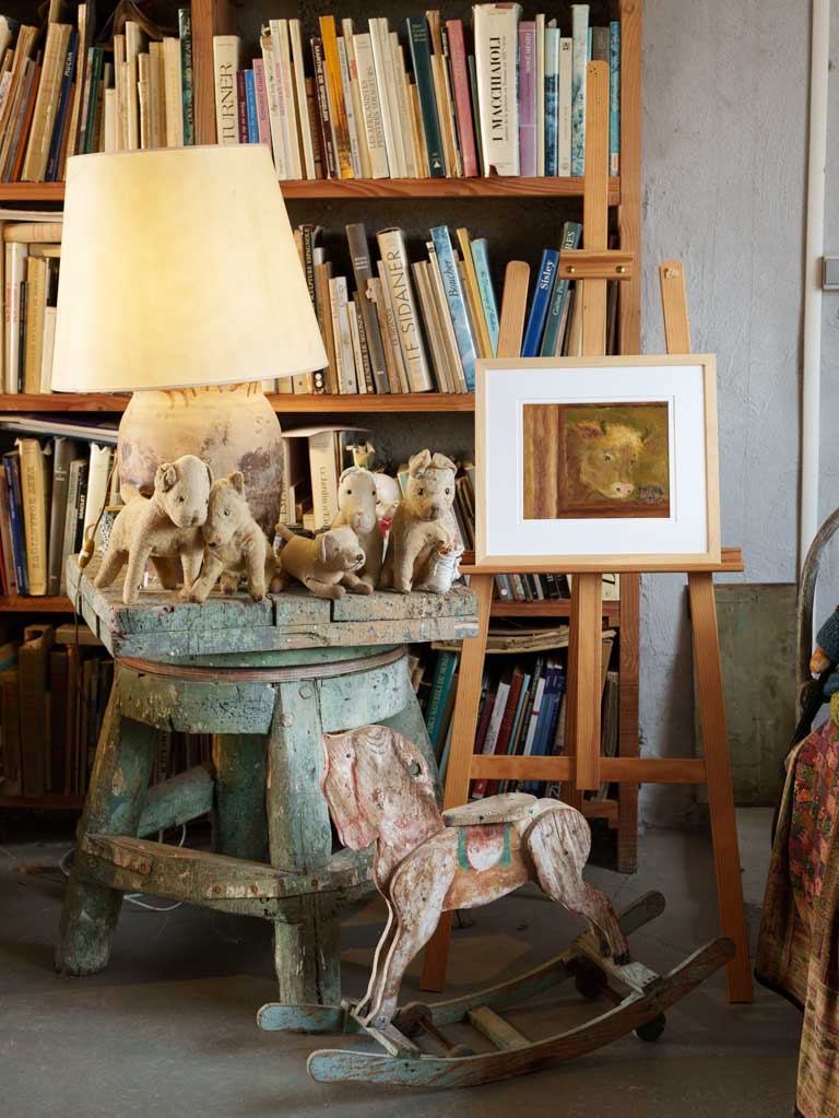 Small Contemporary Painting By Karibou - Le Chien De Lola (Lola's Dog) - 15" x 17"