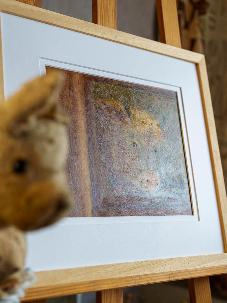 Small Contemporary Painting By Karibou - Le Chien De Lola (Lola's Dog) - 15" x 17"