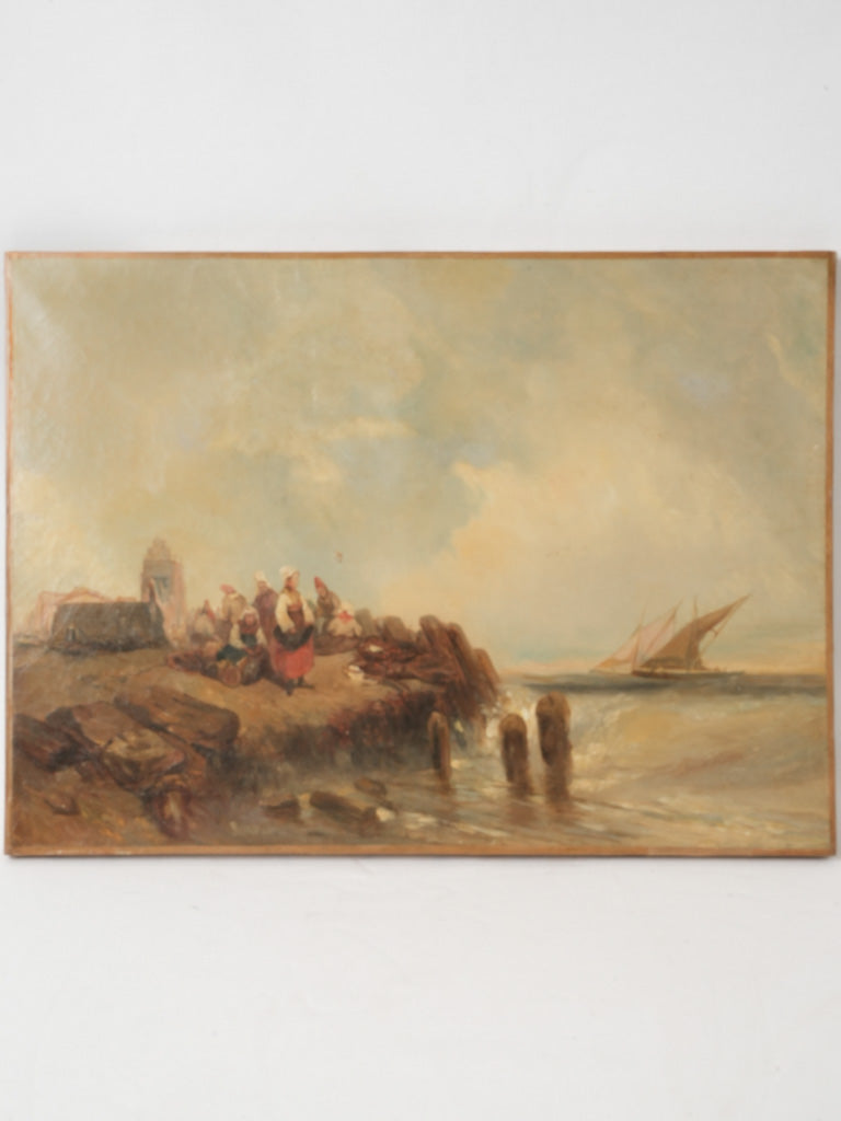 Antique Brittany landscape oil painting
