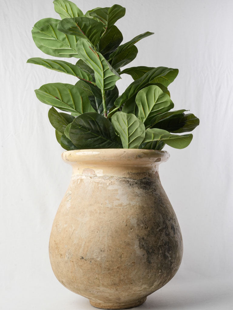 19th-century petite Biot jar w/ blush yellow glaze 19¾"