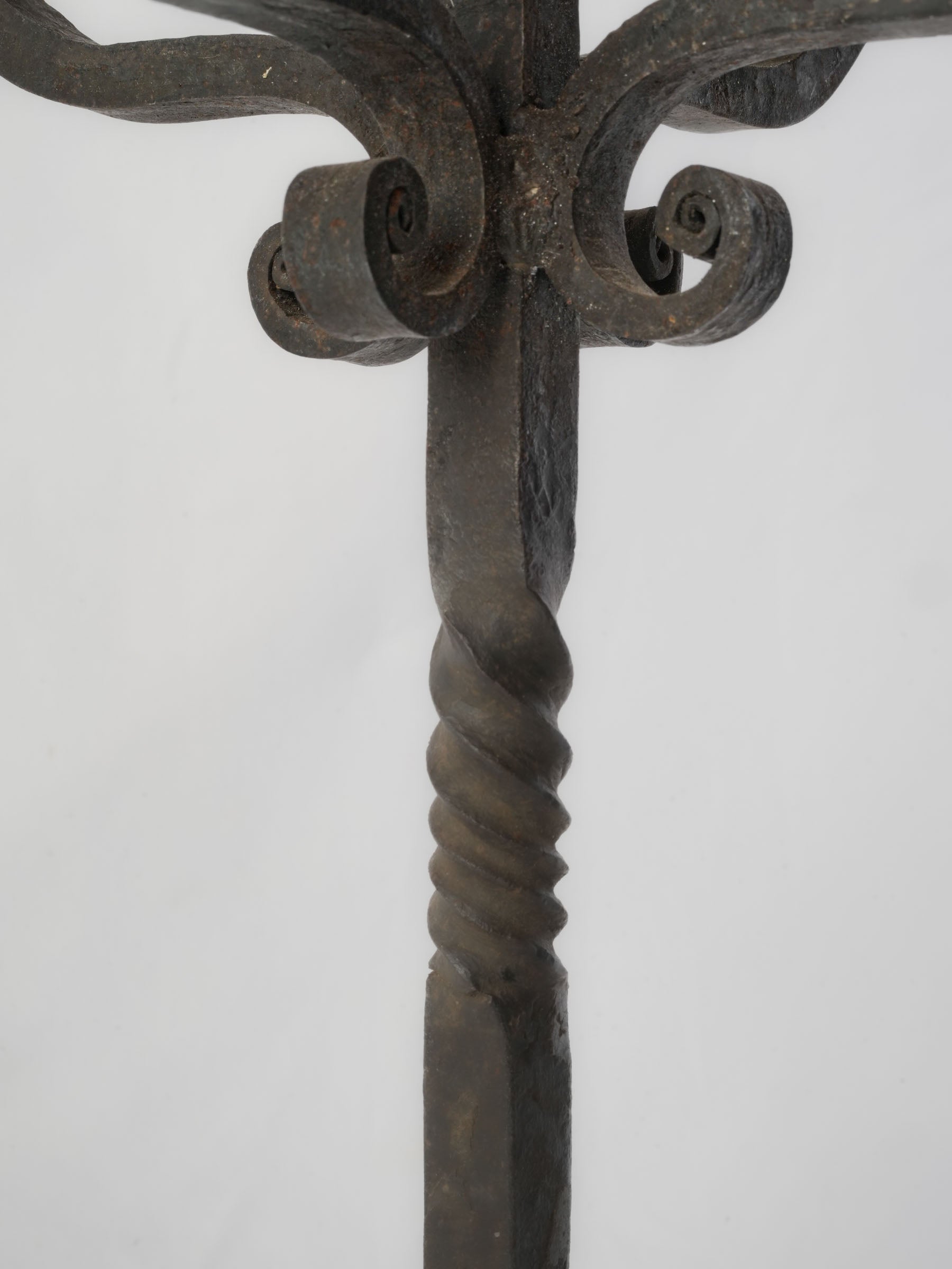 Pair of Hand-Forged Five-Light Iron Candelabra, c. 1950 - 17¼"
