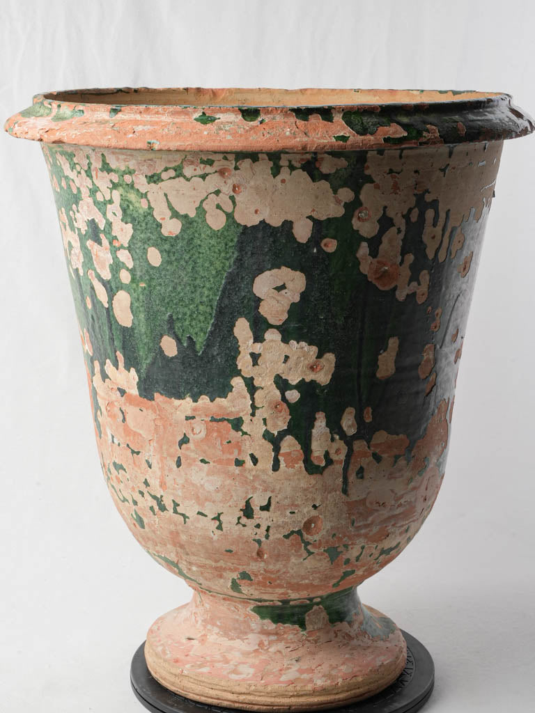 Exceptional Early 19th-Century Anduze Terracotta Planter w/ Green Patina 24"