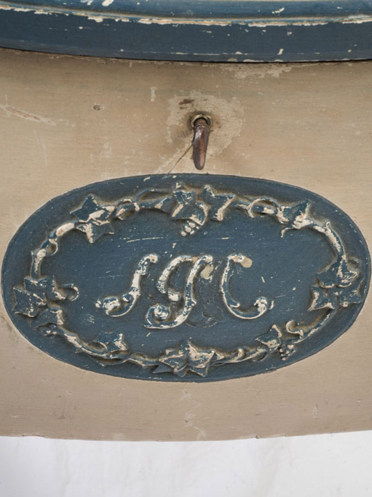 Deep blue trim desk