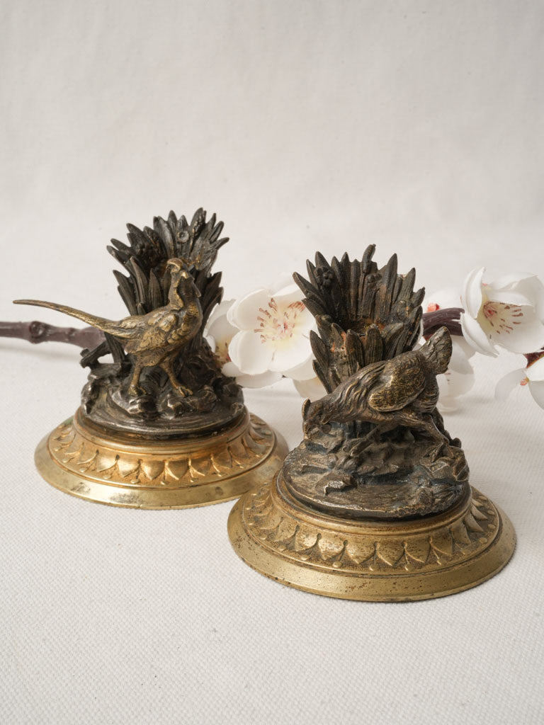 Antique French bronze candlesticks