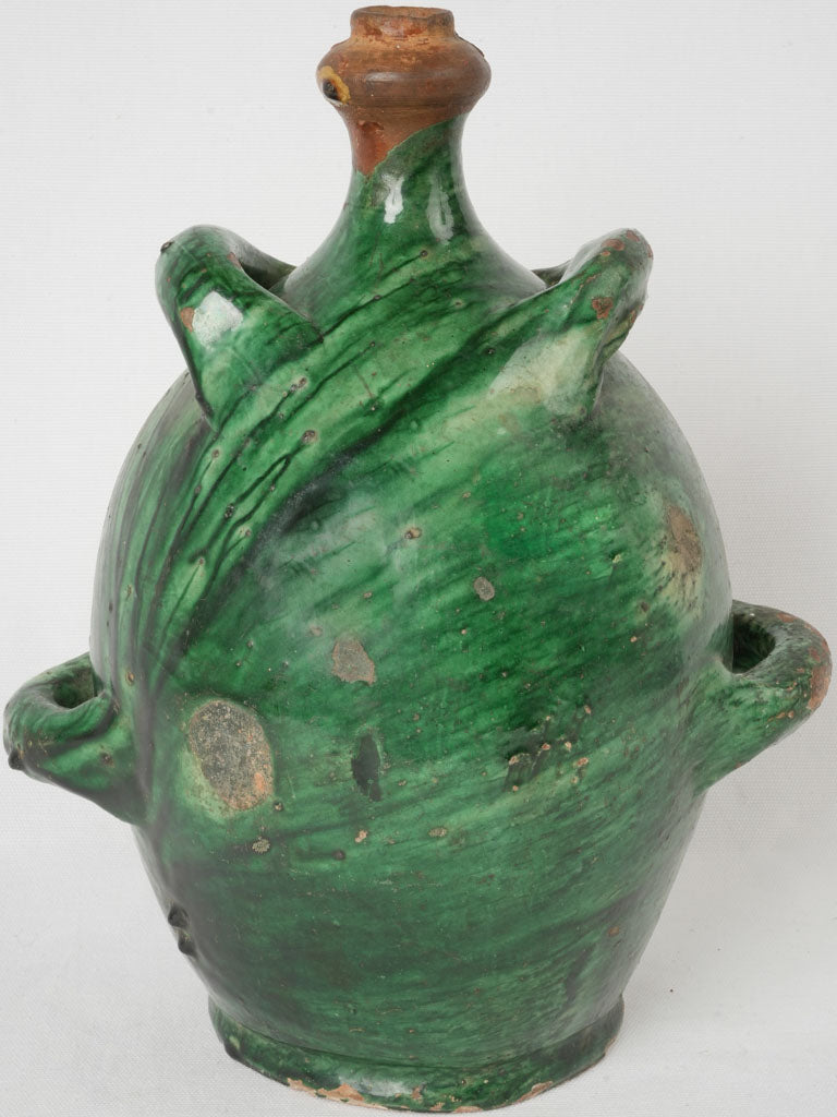 Striking 19th-Century Green French Conscience Jug