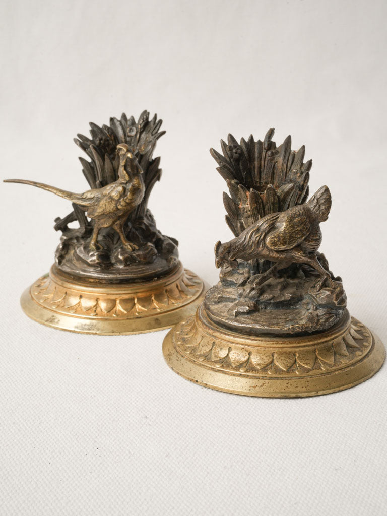Patinated 19th-century bronze candlesticks