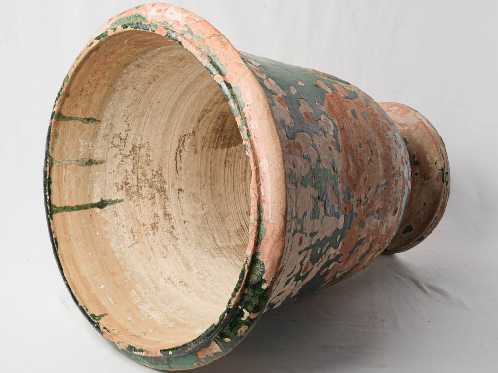 Exceptional Early 19th-Century Anduze Terracotta Planter w/ Green Patina 24"