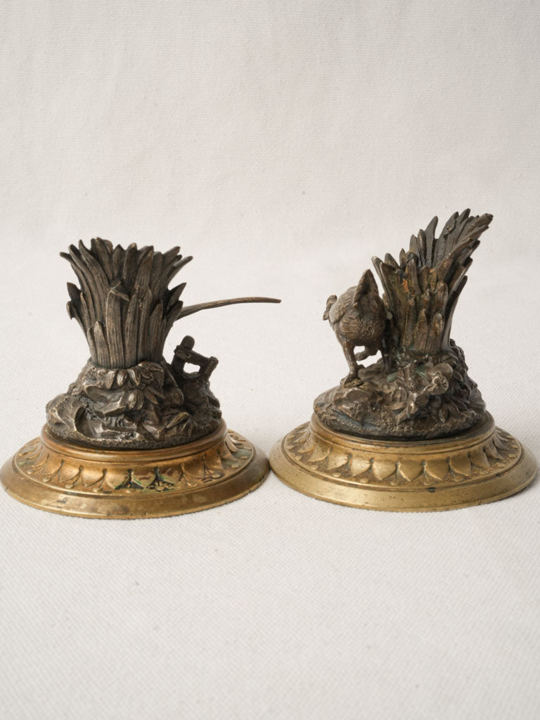 Sophisticated bronze mantle candlesticks
