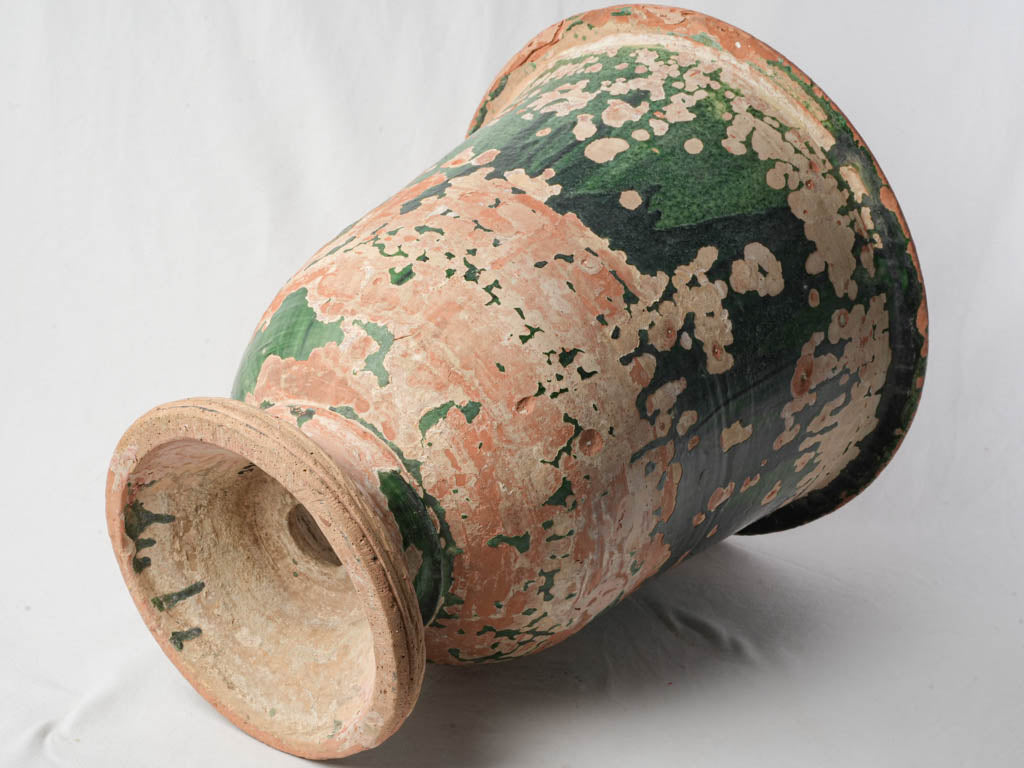 Exceptional Early 19th-Century Anduze Terracotta Planter w/ Green Patina 24"