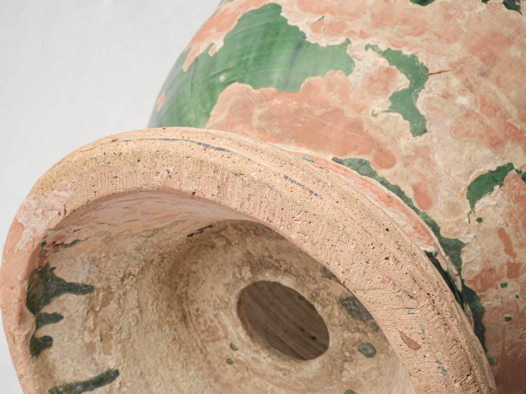 Exceptional Early 19th-Century Anduze Terracotta Planter w/ Green Patina 24"