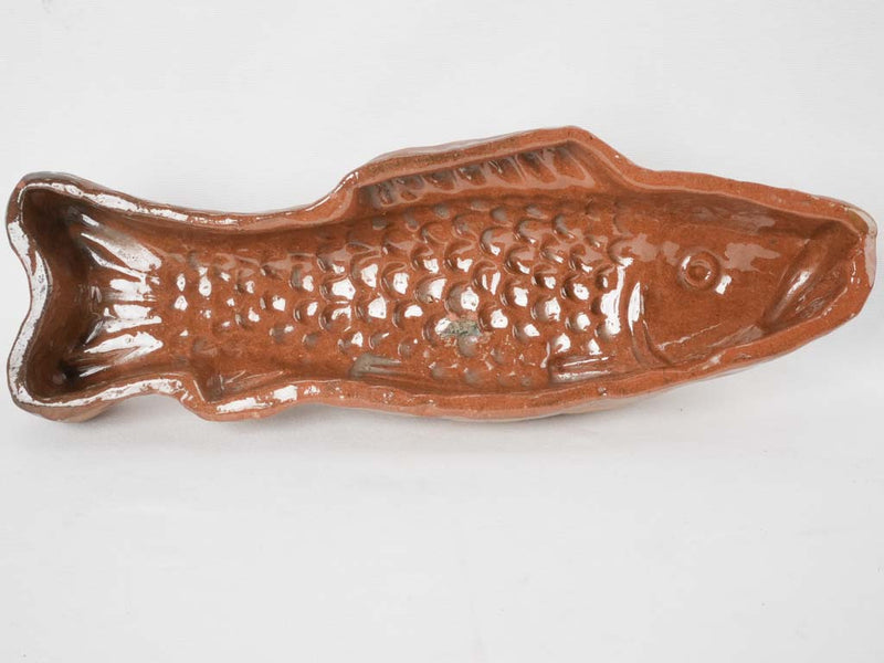 Traditional French terracotta fish mold