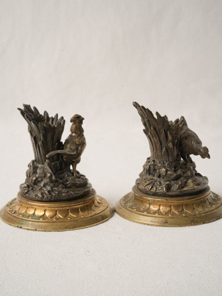 Timeworn gilt bronze candlesticks