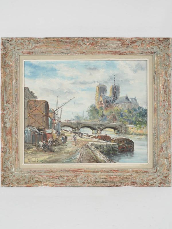 Vintage French oil-on-canvas painting