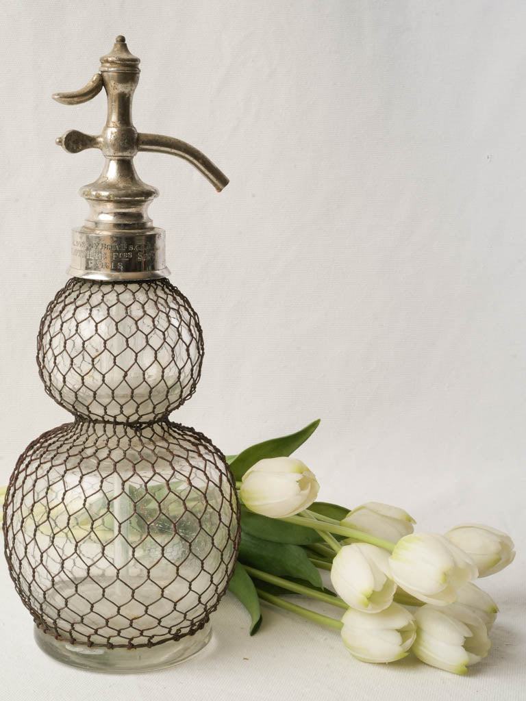 Antique French pewter seltzer siphon  