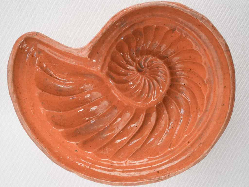 Antique French snail cake mold 7½"