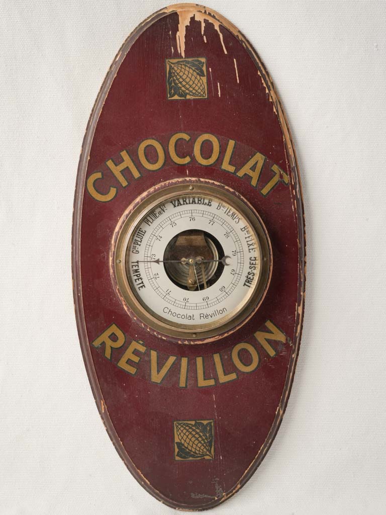 Vintage wooden advertising barometer
