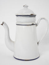 Small vintage French enamelware coffee pot 8"