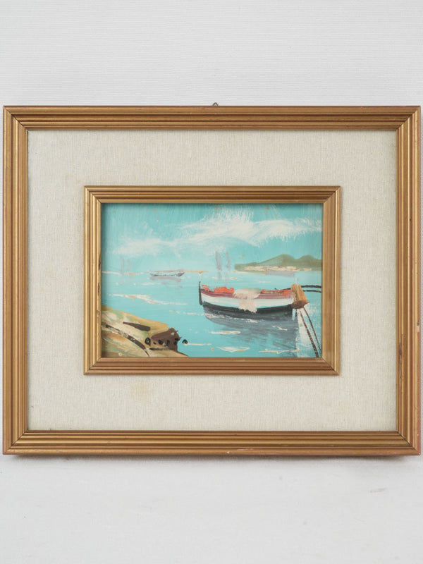 Vintage oil-on-canvas seascape painting