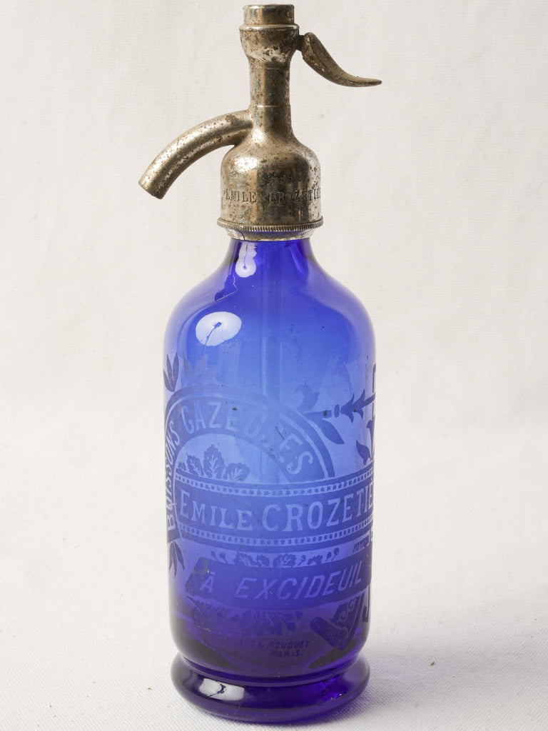 Early 20th-century pewter soda siphon