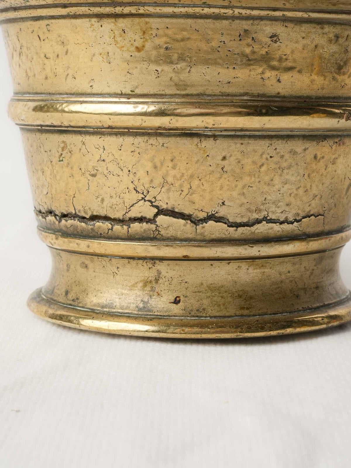 Petite 18th-Century Cast Brass Mortar and Pestle - 3½"