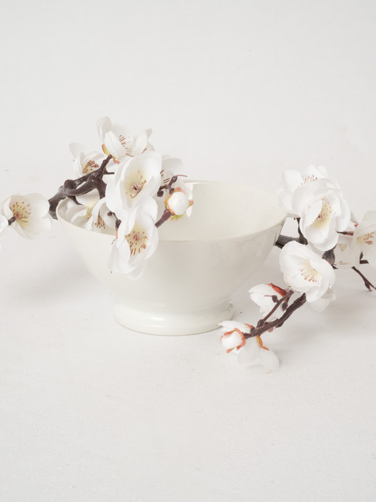 Glossy white vintage footed bowl