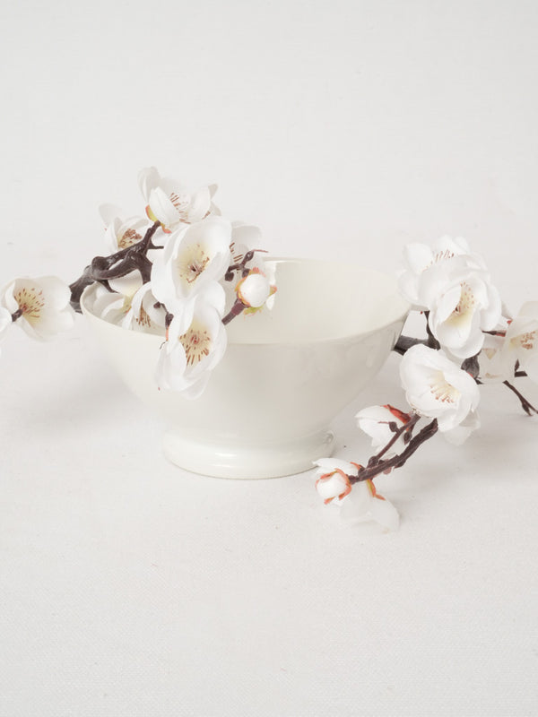 Glossy white vintage footed bowl