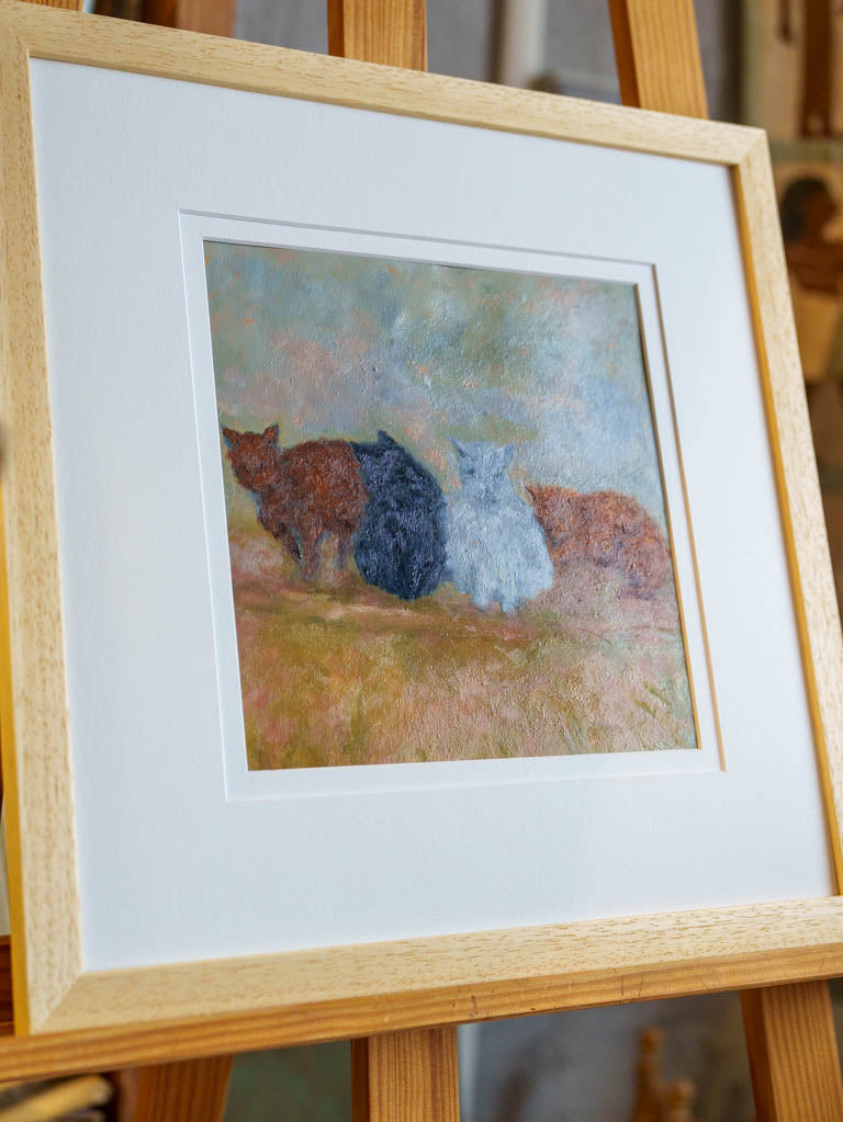 Small Contemporary Painting By Karibou - Entrechats - 15" x 15"