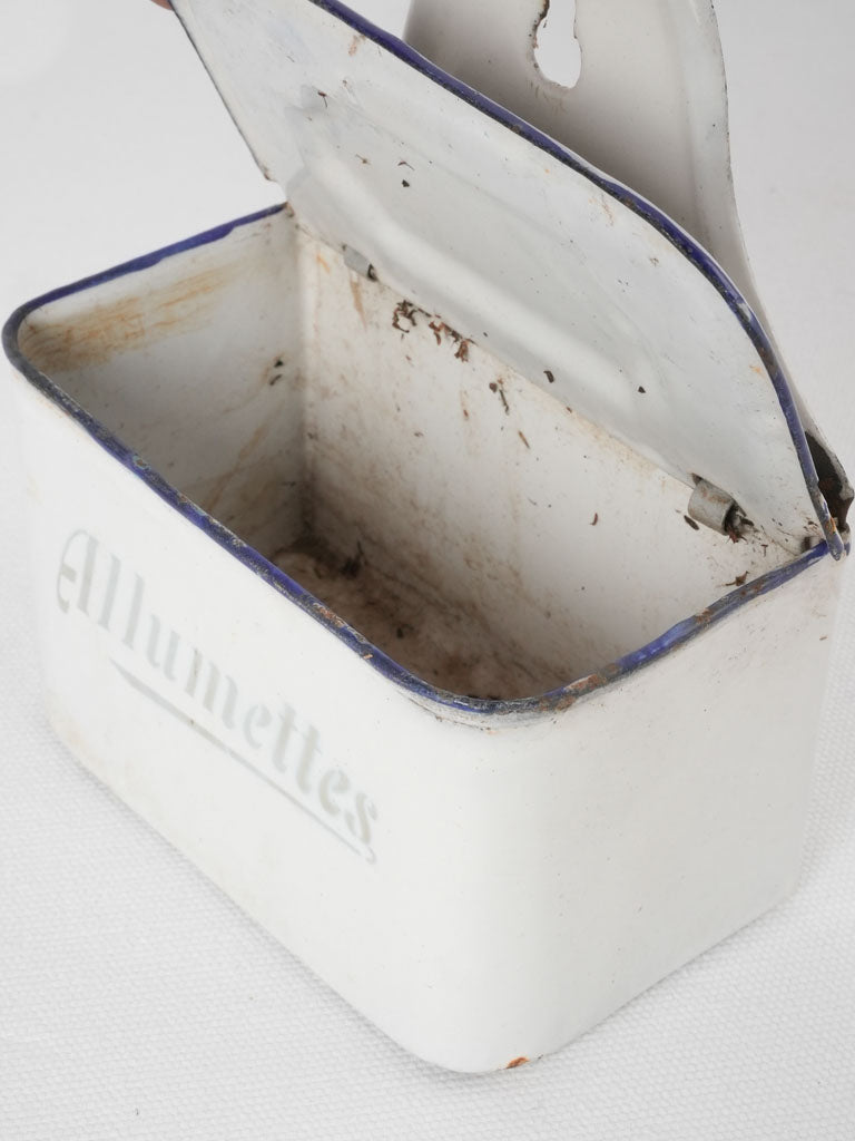 Vintage enamelware allumettes match box 5½"