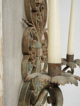 Timeless two-branch wrought iron candelabra