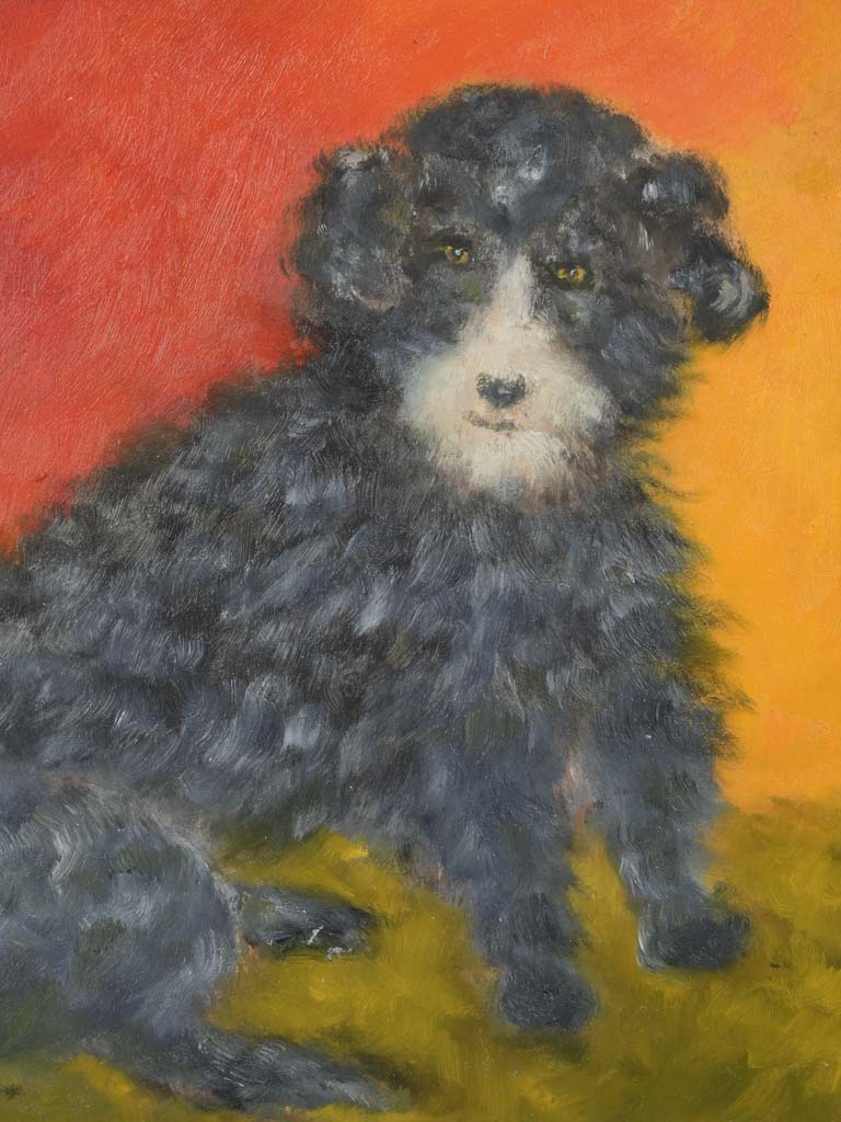 Small Contemporary Painting By Karibou - Le Chien De La Place - 14¼" x 14¼"