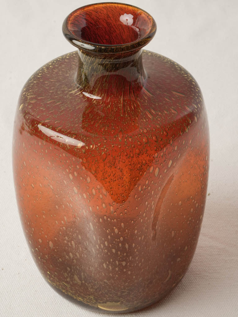 Luminous amber glass art piece  