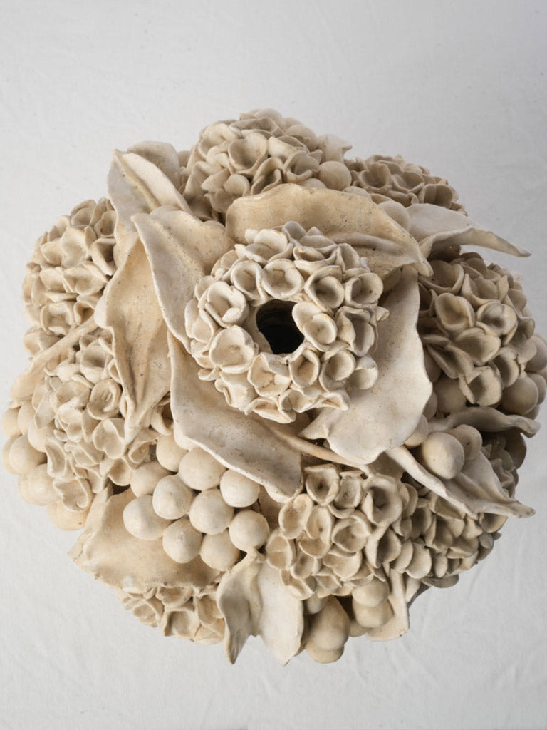 Substantial Hand-Modeled Ceramic Floral Bouquet Centerpiece - 15¼"