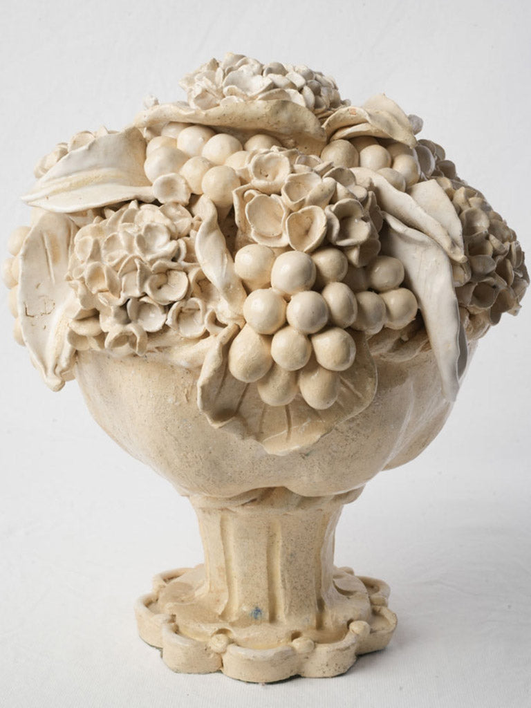 Substantial Hand-Modeled Ceramic Floral Bouquet Centerpiece - 15¼"