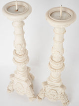 Pair of tall marble candlesticks 25½"