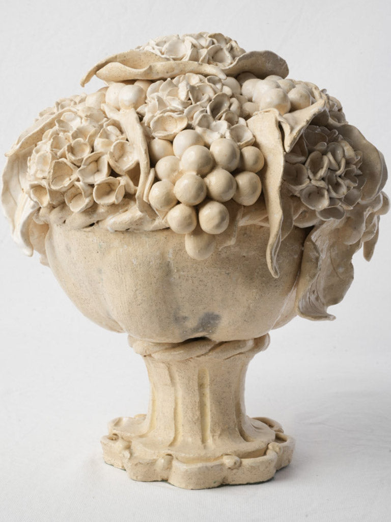 Substantial Hand-Modeled Ceramic Floral Bouquet Centerpiece - 15¼"