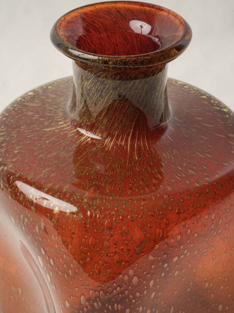 Glossy finish amber bubble vase  