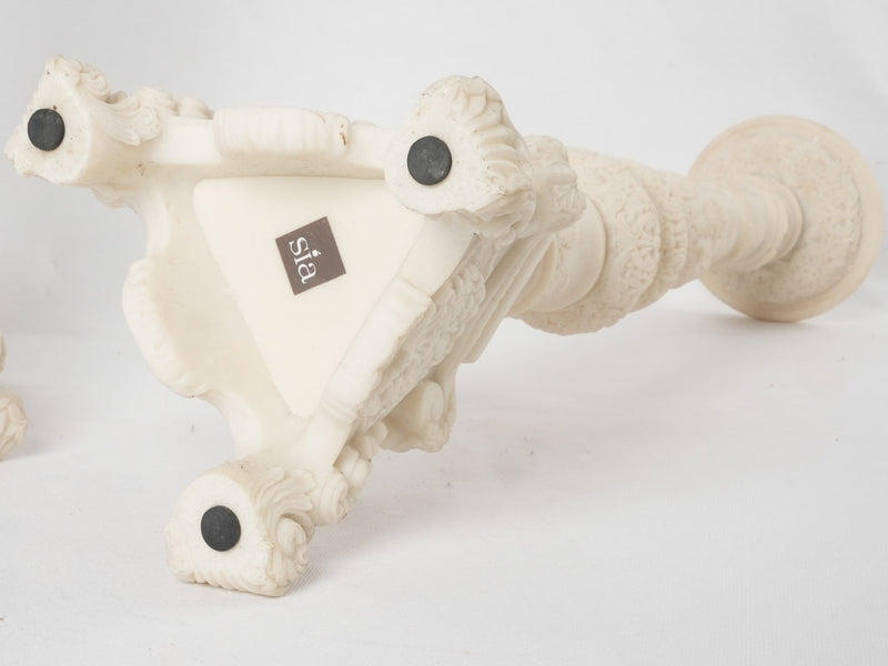 Pair of tall marble candlesticks 25½"