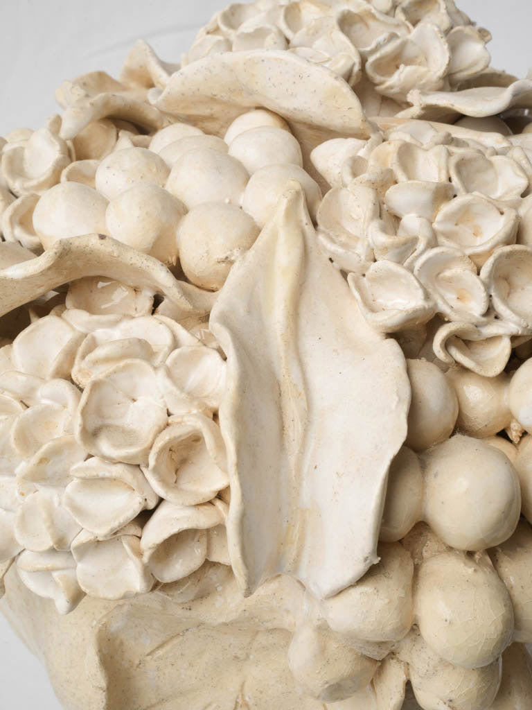 Substantial Hand-Modeled Ceramic Floral Bouquet Centerpiece - 15¼"