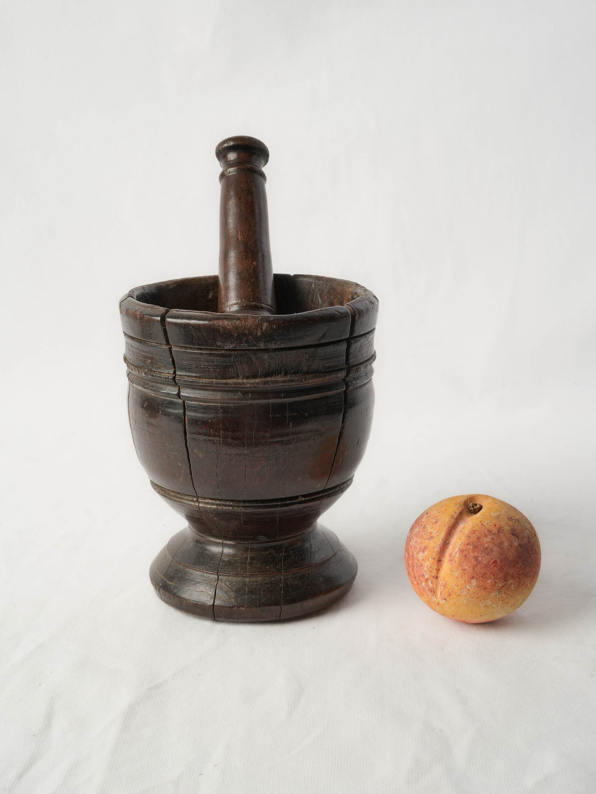 Small Rustic 19th-Century French Goblet-Shaped Mortar w/ Pestle - 7"