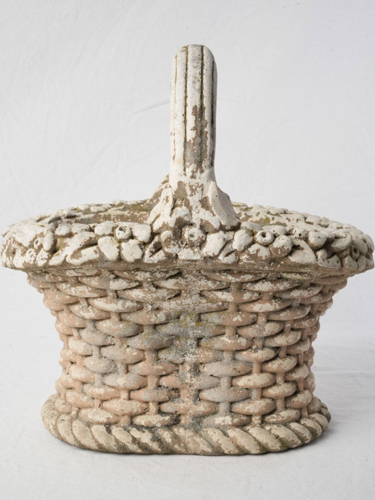 Aged molded concrete planter