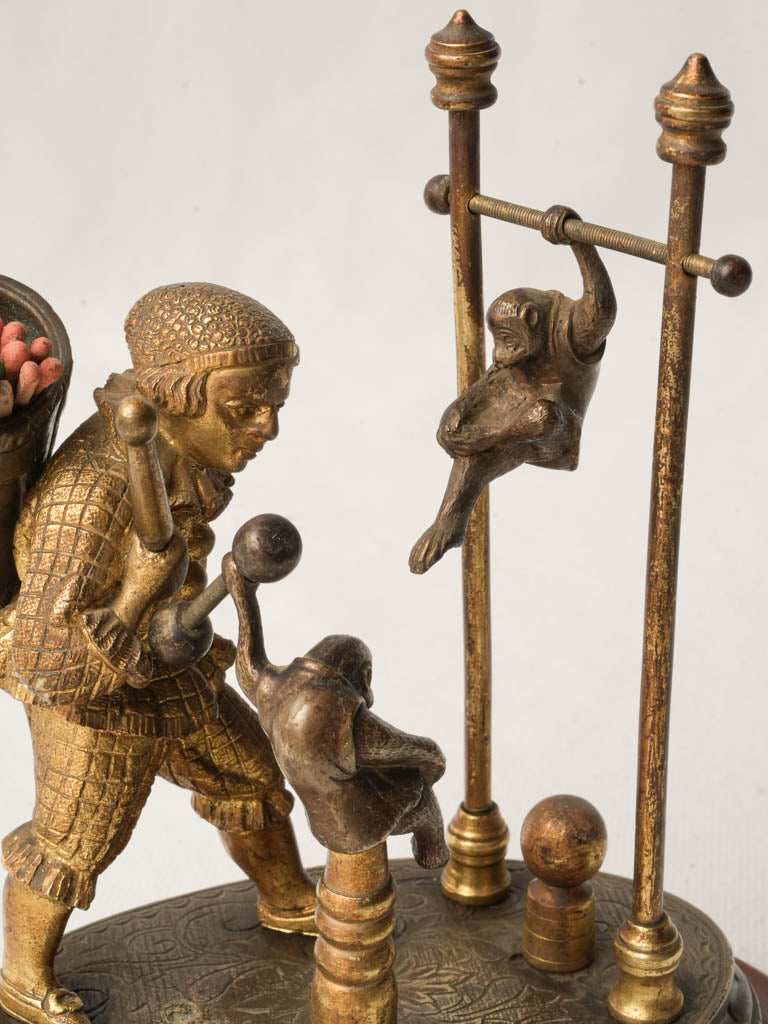 Elaborate French Bronze Match Sculpture