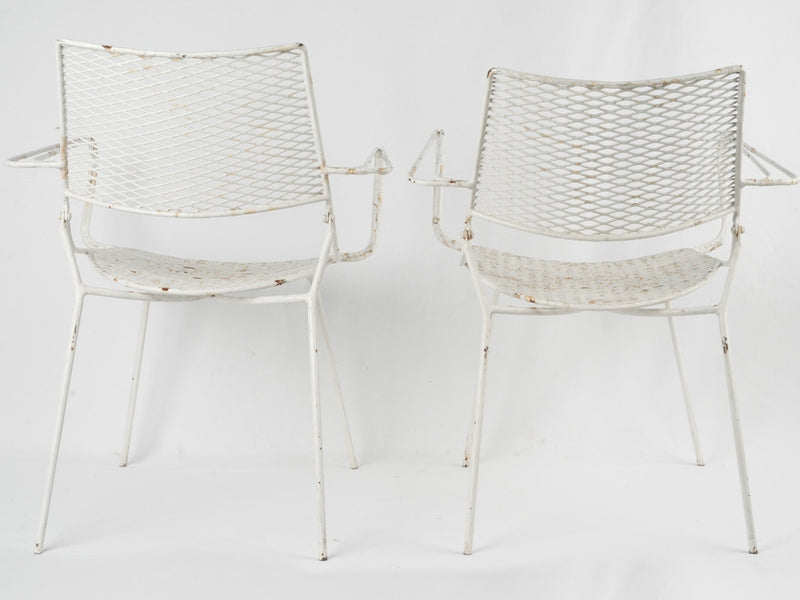 Classic painted wire patio armchairs