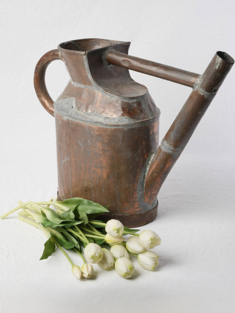Antique French Copper Watering Can - 22" long